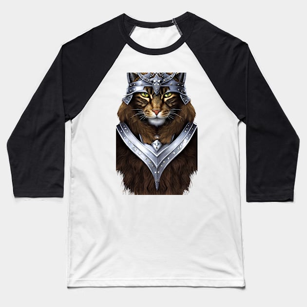 Viking Cat Baseball T-Shirt by ArtisticCorner